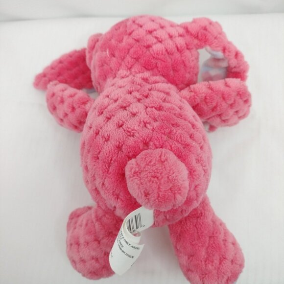 10" Kellytoy PINK Quilted Chenille BUNNY Rabbit Plush with Plaid Ears & Bow tie - Picture 13 of 13